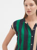 Nice Things Multistripe Print Mao Shirt