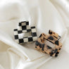 Lekkie hair accessory Lekkie Kimberely Square Claw Black White Check  | Dalston clothing