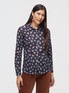 Nice Things shirt Nice Things Pop Flower Print #99 Shirt Navy | Dalston clothing