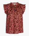 Noa Noa top Noa Noa Summer Cotton Annie Blouse Print Coral Red  | Dalston clothing