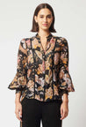 Once Was top Once Was Empress Cotton Silk Shirt In Dragon  | Dalston clothing