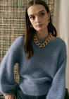 POL Knitwear Pol Clothing Genus Pointelle Knit Blue  | Dalston clothing