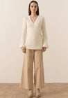 POL Knitwear Pol Clothing Genus Pointelle Wrap Cardigan White | Dalston clothing
