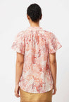 Once Was top Once Was Ayanna Cotton/Silk Pleat Detail Shirt Sunset Arcadia Print  | Dalston clothing