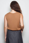 Dalston Knitwear Dalston Valentina Vest Merino Tan Moss Stitch