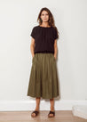 Dalston skirt Dalston Sapphire Skirt Olive Sateen