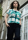 Dalston top Dalston Izzy Top  Jade Abstract Linen