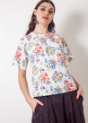 Dalston top Sally Top White Floral