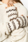 Dinadi Gloves almond white Dinadi Alpaca Handknit Half Mitts - Ivory white | Dalston clothing