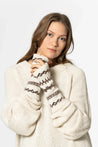 Dinadi Gloves almond white Dinadi Alpaca Handknit Half Mitts - Ivory  | Dalston clothing