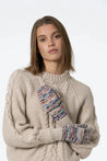 Dinadi Gloves almond white Dinadi Handknit Zero Waste Mittens Almond White  | Dalston clothing