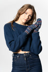 Dinadi Gloves Indigo Blue Dinadi Handknit Zero Waste Mittens Indigo Blue  | Dalston clothing