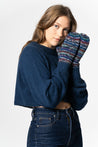 Dinadi Gloves Indigo Blue Dinadi Handknit Zero Waste Mittens Indigo Blue  | Dalston clothing