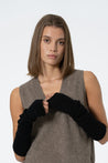 Dinadi Hat black Dinadi Merino Handknit Arm Warmers Black | Dalston clothing