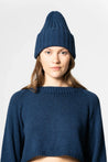 Dinadi Hat indigo blue Dinadi Merino Handknit Thick Rib Hat Indigo Blue