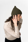 Dinadi Hat olive green Dinadi Merino Handknit Rib Hat Olive Green