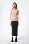 Dinadi Knitwear Dinadi Merino Fitted Rib Sweater Blush Pink | Dalston clothing