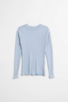 Dinadi Knitwear Dinadi Merino Fitted Rib Sweater Mist Blue