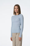 Dinadi Knitwear Dinadi Merino Fitted Rib Sweater Mist Blue