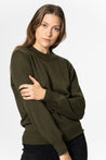 Dinadi Knitwear Dinadi Merino O-Neck Sweater - Olive Green | Dalston clothing