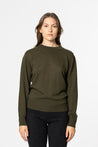 Dinadi Knitwear Dinadi Merino O-Neck Sweater - Olive Green | Dalston clothing