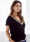 Flock Knitwear black/tan / one size Flock Vicki Vest Black & Tan
