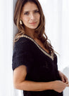 Flock Knitwear black/tan / one size Flock Vicki Vest Black & Tan