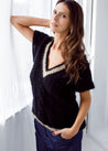Flock Knitwear black/tan / one size Flock Vicki Vest Black & Tan