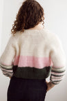 Flock Knitwear creme / one size Flock Kate Cardi Creme 3 Tone Stripes Pink Moss | Dalston clothing