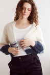 Flock Knitwear creme / one size Flock Kate Cardi Creme Blue  3 Tone Stripes