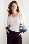 Flock Knitwear creme / one size Flock Kate Cardi Creme Blue  3 Tone Stripes