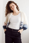 Flock Knitwear creme / one size Flock Kate Cardi Creme Blue  3 Tone Stripes