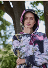 Ilse Jacobsen Jacket Ilse Jacobsen Long Quilt Coat Artistic Flower Print
