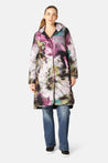Ilse Jacobsen Jacket Ilse Jacobsen Long Quilt Coat Artistic Flower Print
