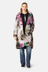 Ilse Jacobsen Jacket Ilse Jacobsen Long Quilt Coat Artistic Flower Print