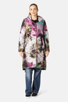 Ilse Jacobsen Jacket Ilse Jacobsen Long Quilt Coat Artistic Flower Print