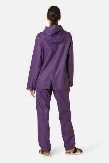 Purple top rain jacket