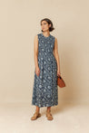Indi & Cold dress Indi & Cold Shirred Maxi Dress Indigo