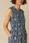 Indi & Cold dress Indi & Cold Shirred Maxi Dress Indigo