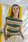 Indi & Cold Knitwear Indi & Cold Crochet Knit Vest Khaki | Dalston clothing
