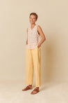 Indi & Cold Knitwear Indi & Cold Pointelle Knit Vest Mandarina | Dalston clothing