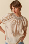 Indi & Cold shirt Indi & Cold Crochet Details Blouse Beige | Dalston clothing