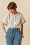 Indi & Cold shirt Indi & Cold Embroidered Trapeze Shirt