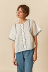 Indi & Cold shirt Indi & Cold Embroidered Trapeze Shirt