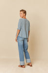Indi & Cold shirt Indi & Cold Print Short Sleeve Shirt Indigo | Dalston clothing