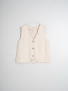 Indi & Cold top Indi & Cold Pinstripe Twill Vest Crudo | Dalston clothing
