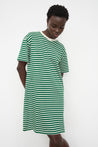 Kowtow dress Kowtow Everyday Boxy Dress Evergreen Stripe | Dalston clothing