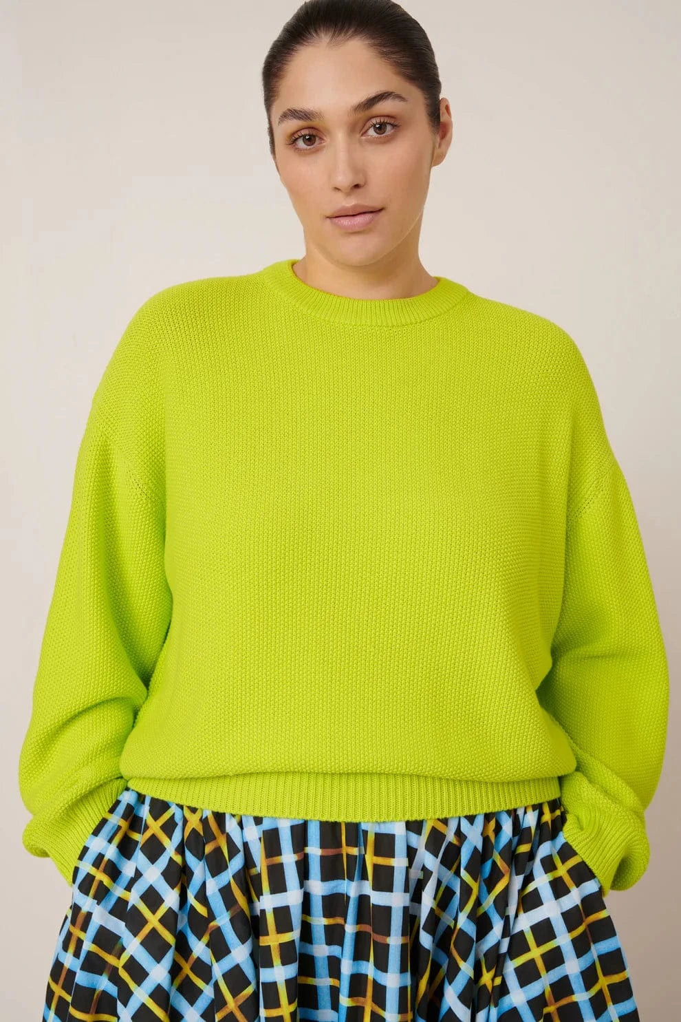 Kowtow Hero Crew Fluro Yellow – Dalston - Main Image