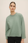 Kowtow top Kowtow Heavy Boxy Long Sleeve Top Sage Marle  | Dalston clothing