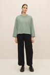 Kowtow top Kowtow Heavy Boxy Long Sleeve Top Sage Marle  | Dalston clothing